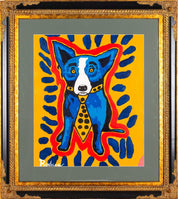 In the Manner of George Rodrigue, 'Blue Dog with Polka Dot Necktie'