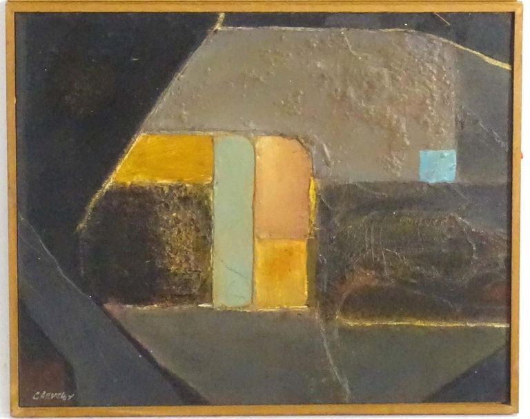 Carveley, Abstract Cubist Composition with Applied Detail