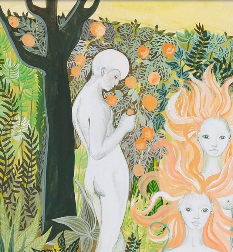 Dream like landscape with female characters