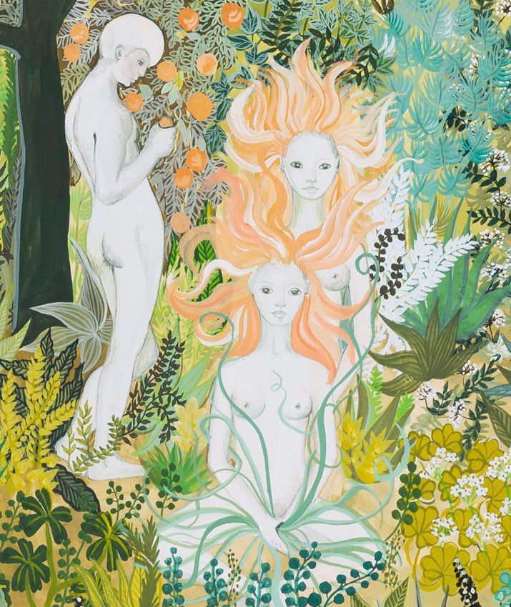 Dream like landscape with female characters