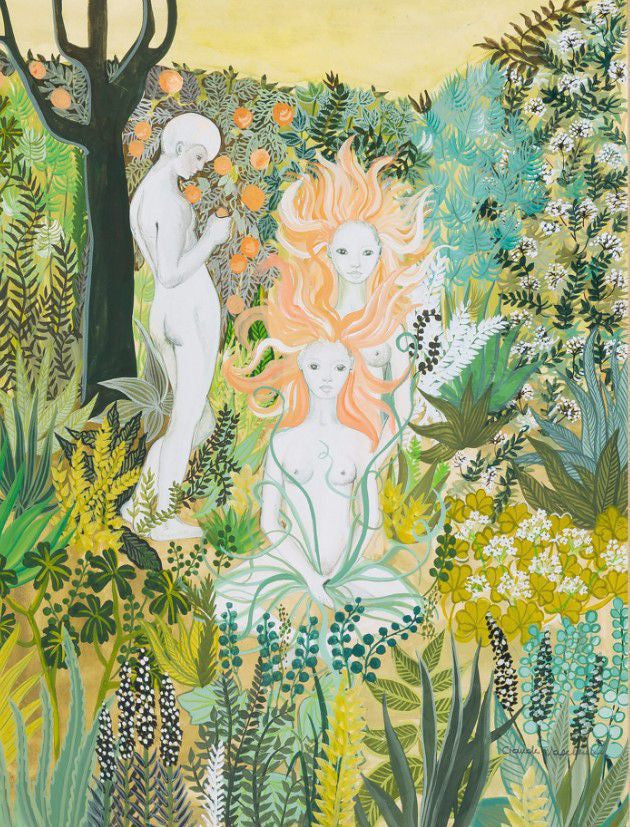 Dream like landscape with female characters