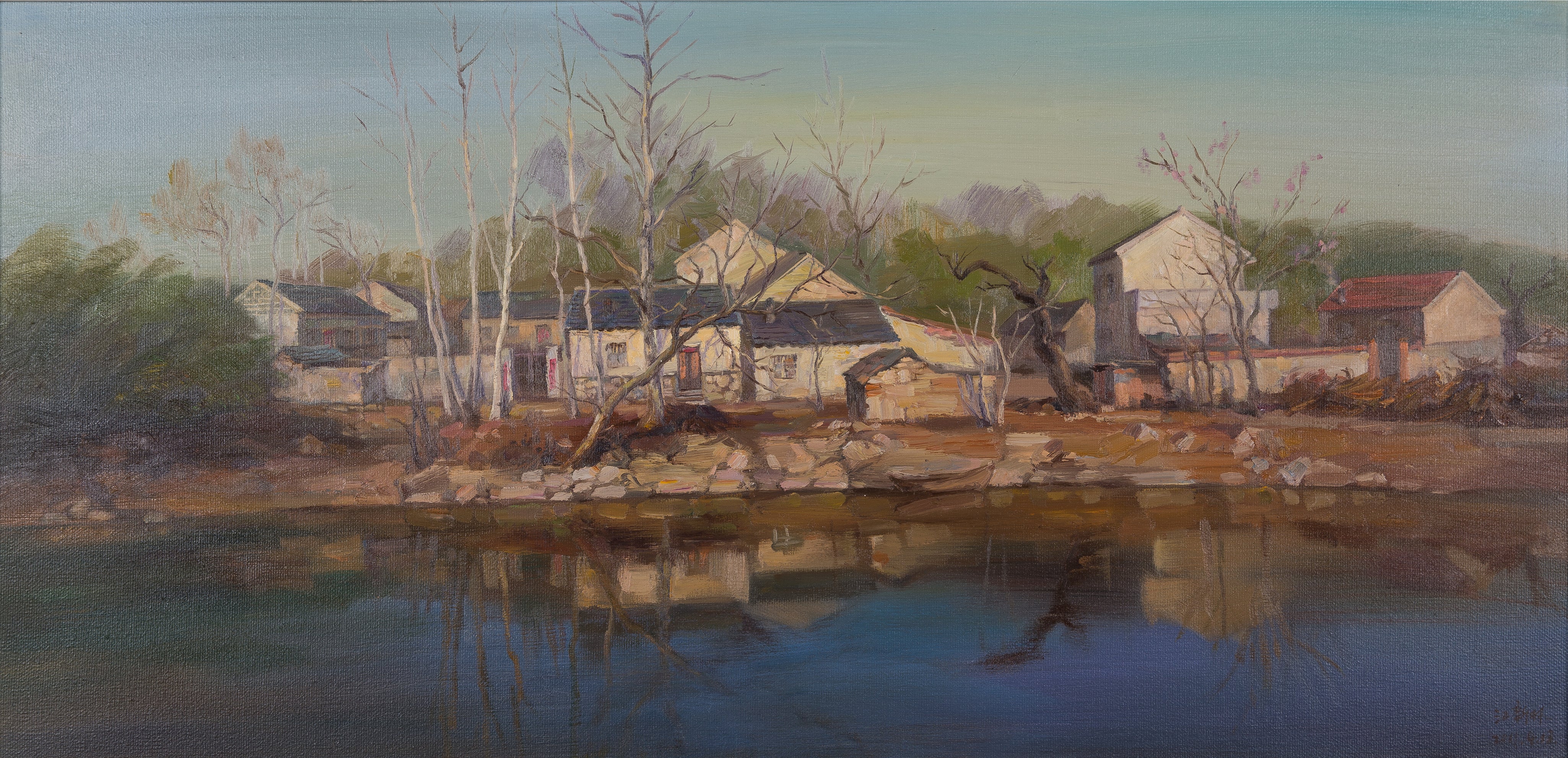 Pond in front of the door