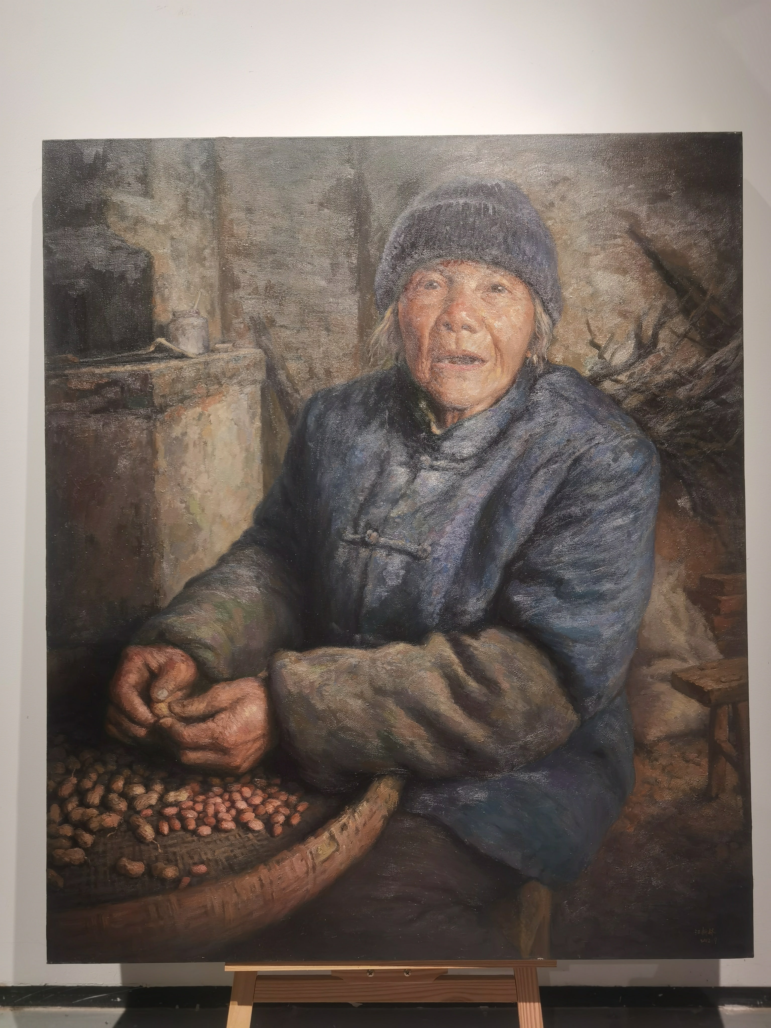 Grandma Peeling Peanuts