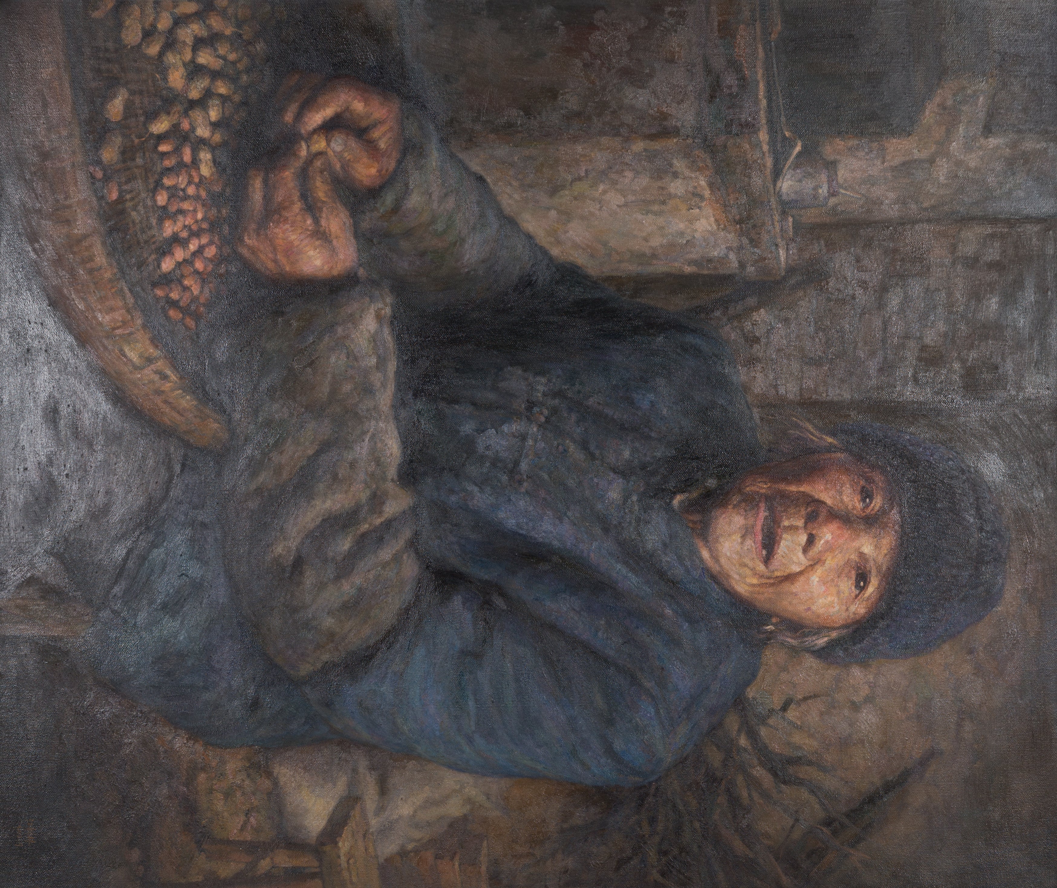 Grandma Peeling Peanuts