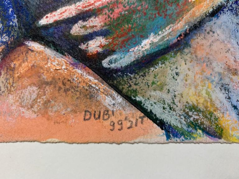 Signed Pastel on Paper Drawing "Genesis" by Canadian Artist Dubie Arie