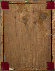 Antique 19th Century Reverse-Glass Painting San Lucas, 'Saint in a Robe'