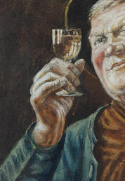 Peter II KRAMER (1857-1936) Tyrolean man with wine glass