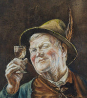 Peter II KRAMER (1857-1936) Tyrolean man with wine glass
