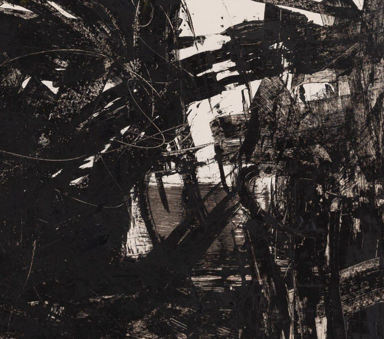 Fritz Bach Mixed Media Abstract Compostion