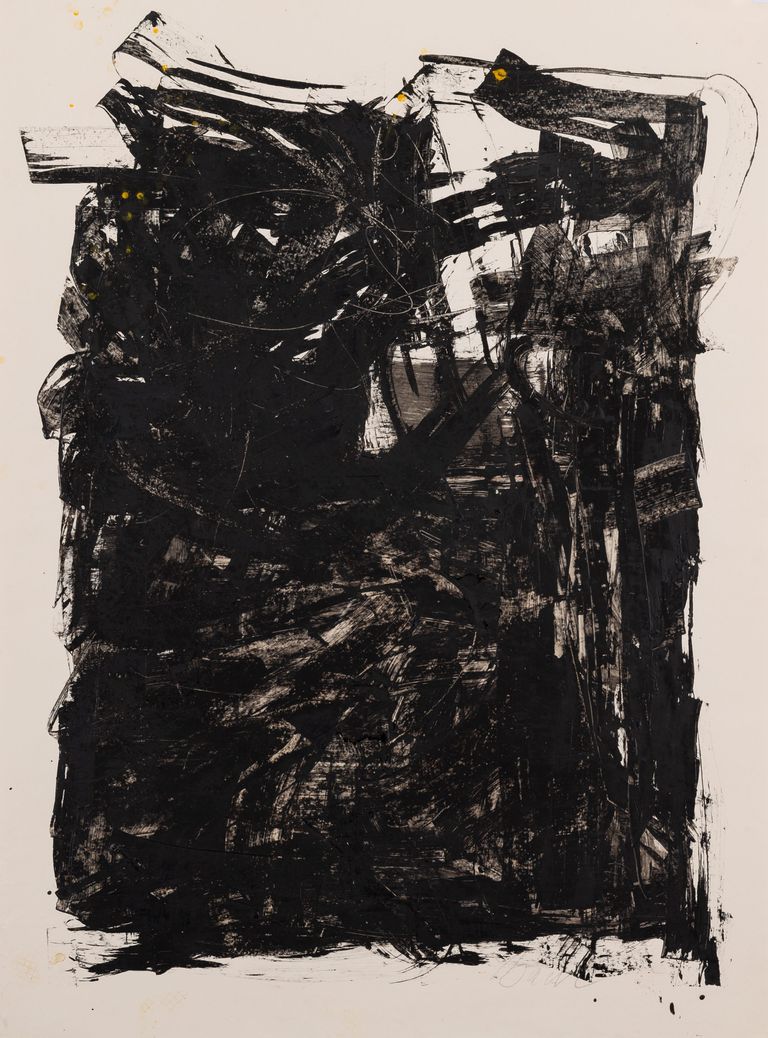 Fritz Bach Mixed Media Abstract Compostion