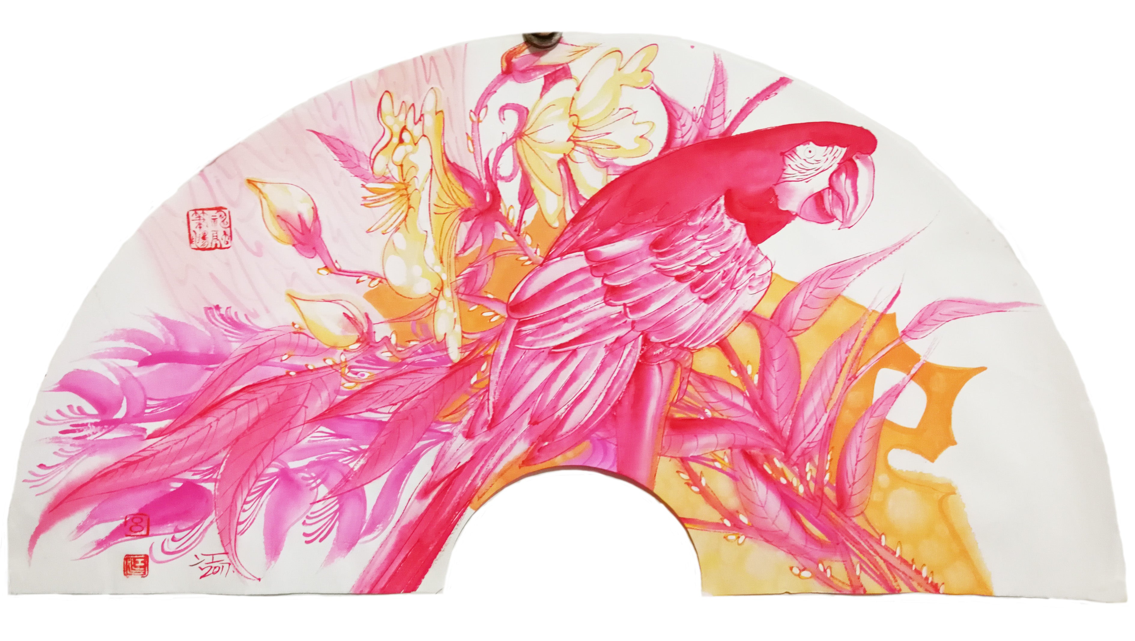 Flowers and Birds Fan