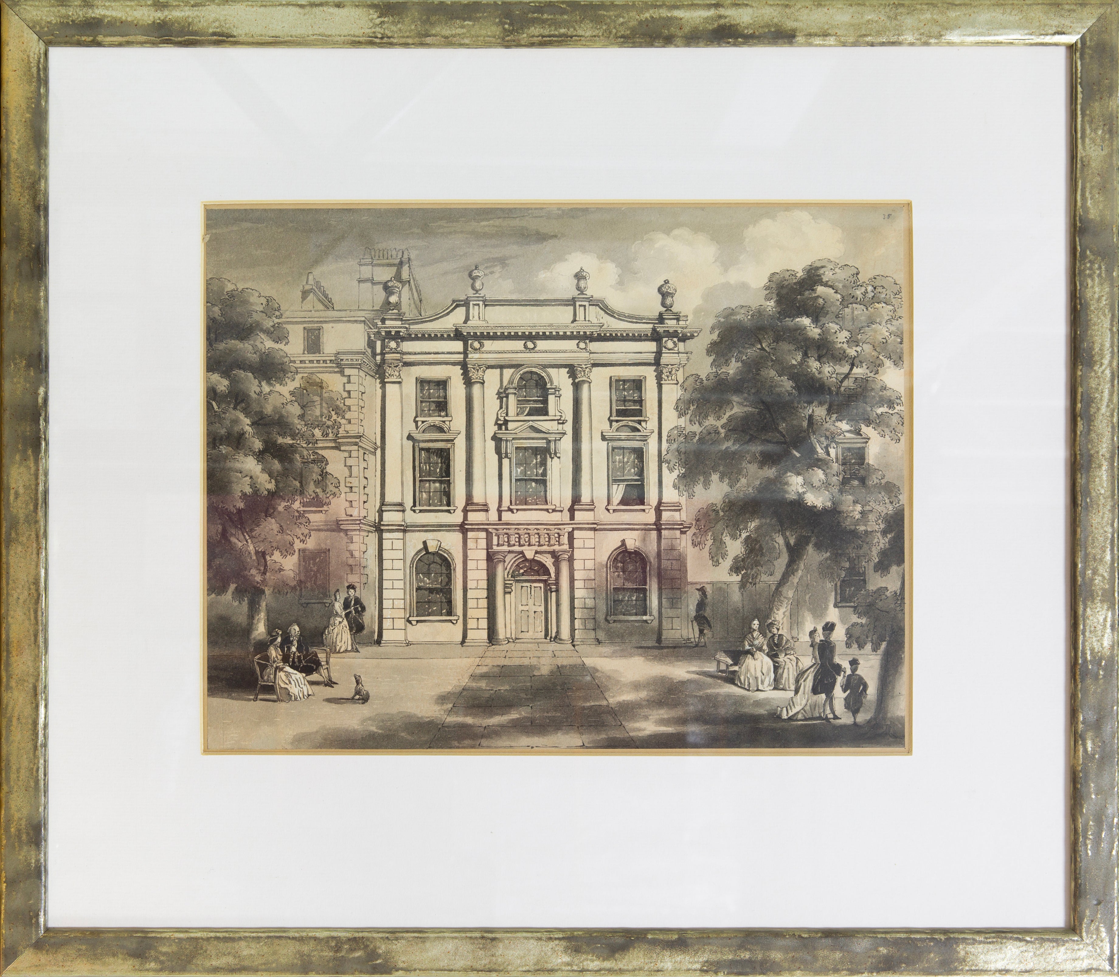 Queen's Square Chapel, Bath; Nassau House, Orange Grove (Prince of Orange House); Mr. Ralph Allen's House in Lilliput Alley from the Garden. J. Wood. Archit. 1727