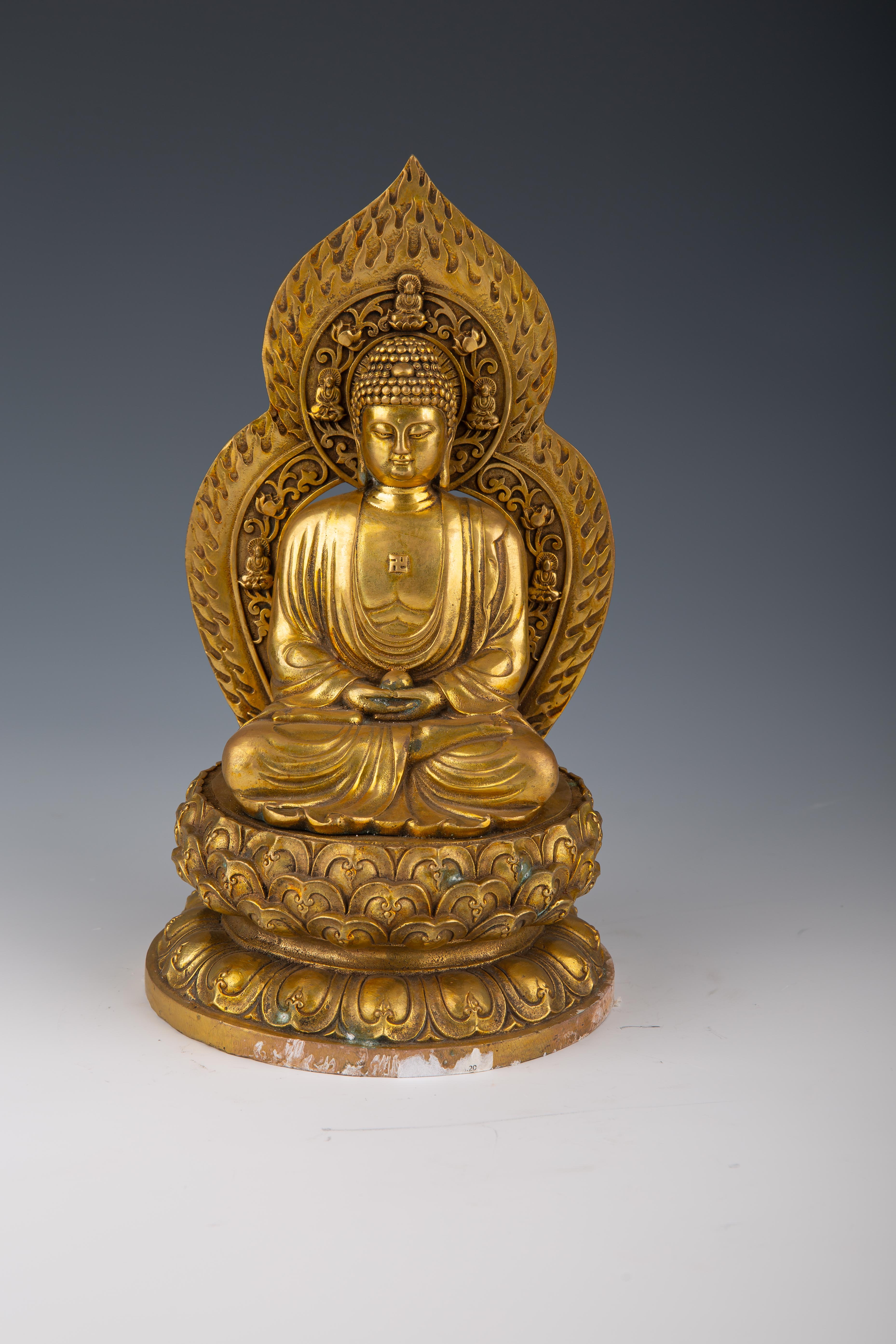 Gilded Bronze Seated Buddha Figure