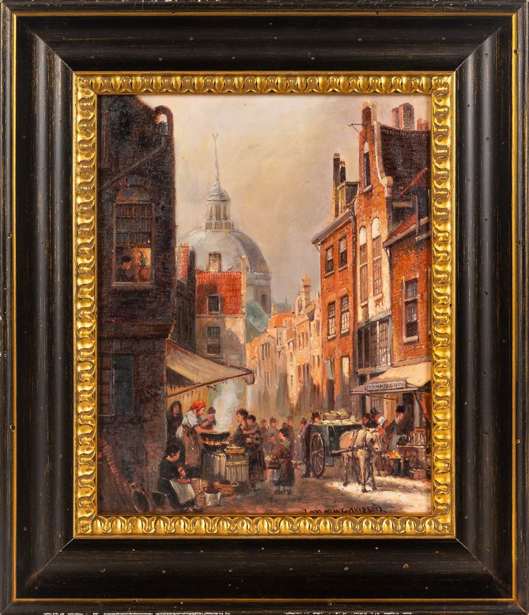 Pieter Cornelis Dommershuijzen (1842–1928) 'Dans le quartier juif à Amsterdam (In the Jewish Quarter of Amsterdam)'