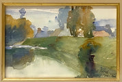 Framed Work On Paper by Paul Pascal ''Landscape''