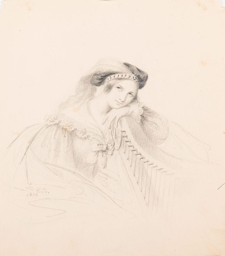 Marie Adelaide Kindt, "Lady with a Harp"