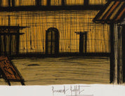 Lithography by Bernard Buffet, "La Place des Arènes"