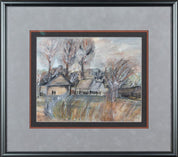Small Original Watercolor Framed Rural Landscape