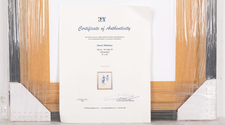 Henri Matisse – Lithograph "Verve - Nu Bleu III" (1958)