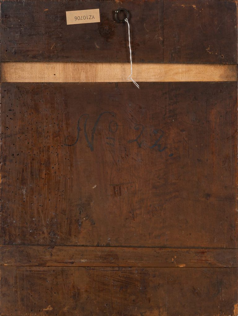 Large 19th Century Painted Icon on Wood 'Christ and Attendant Clergy'