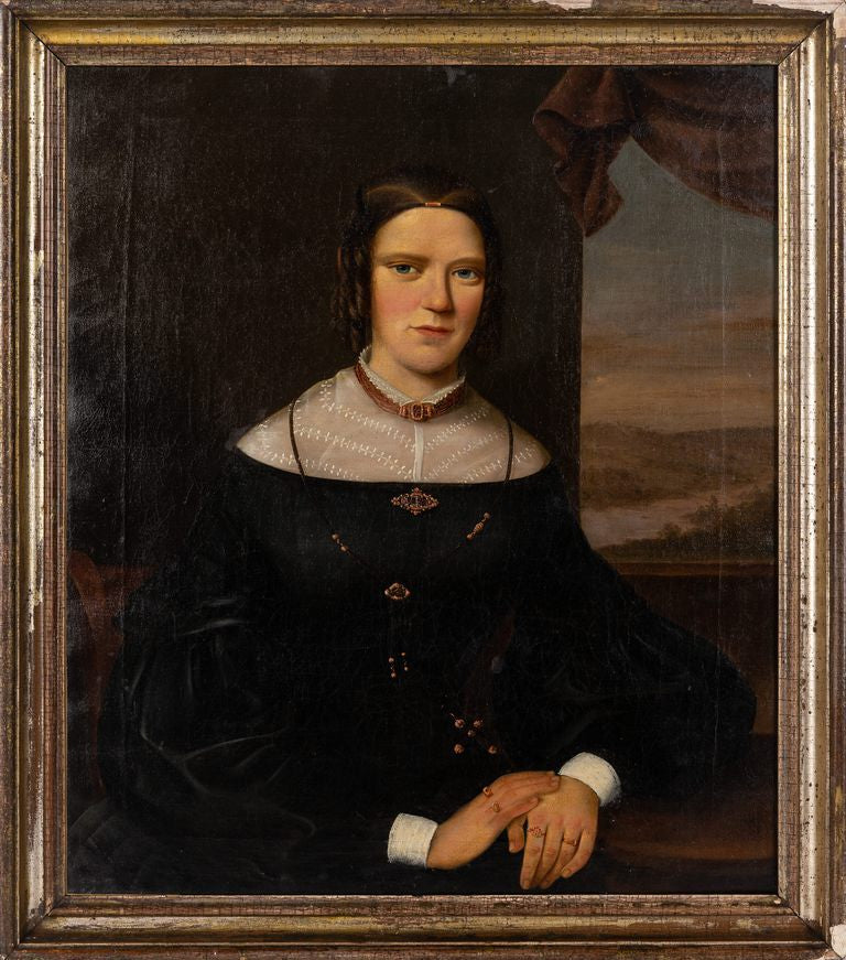 Friedrich Brockmann (attributed), 'Young Dark-Haired Lady with Corkscrew Curls'