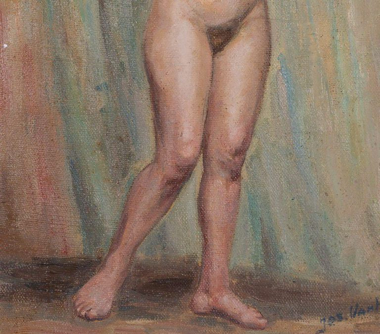 Jos van Hoyvelt "Standing nude with cloth"