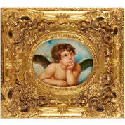 Vintage Oil Painting After Raphael - "Pensive Cherub"