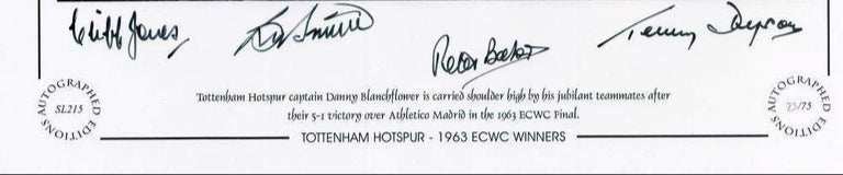 Cliff Jones, Terry Dyson, Bobby Smith & Peter Baker Signed Tottenham Hotspur Photograph