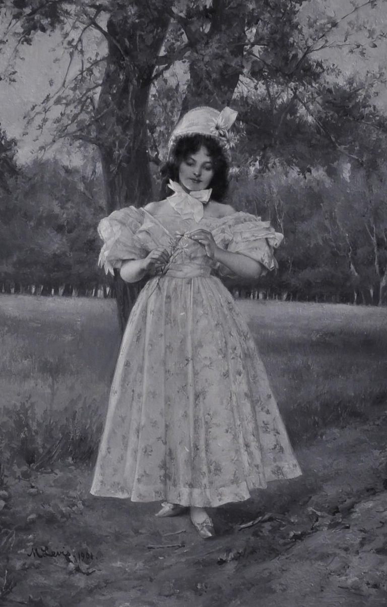 Maurice Levis 'Young Girl Holding A Flower'