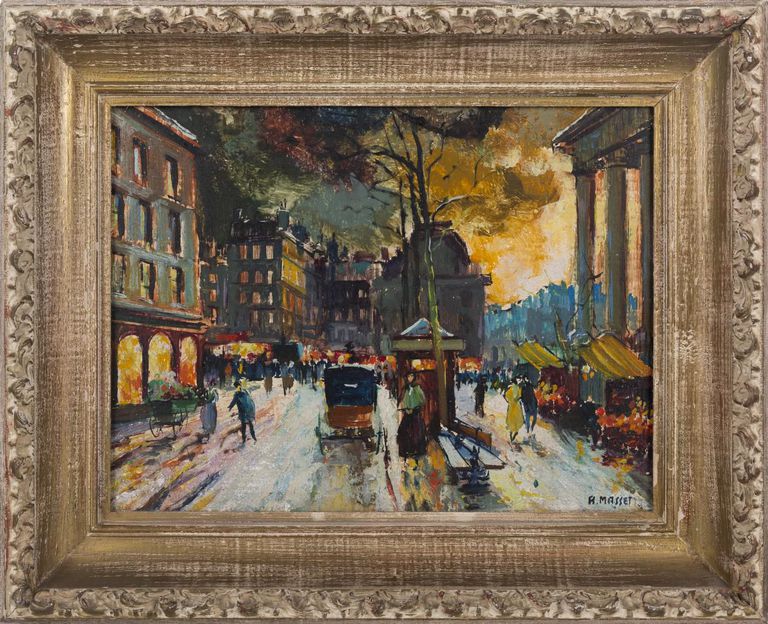 Andre Masset, 'French street Scene'