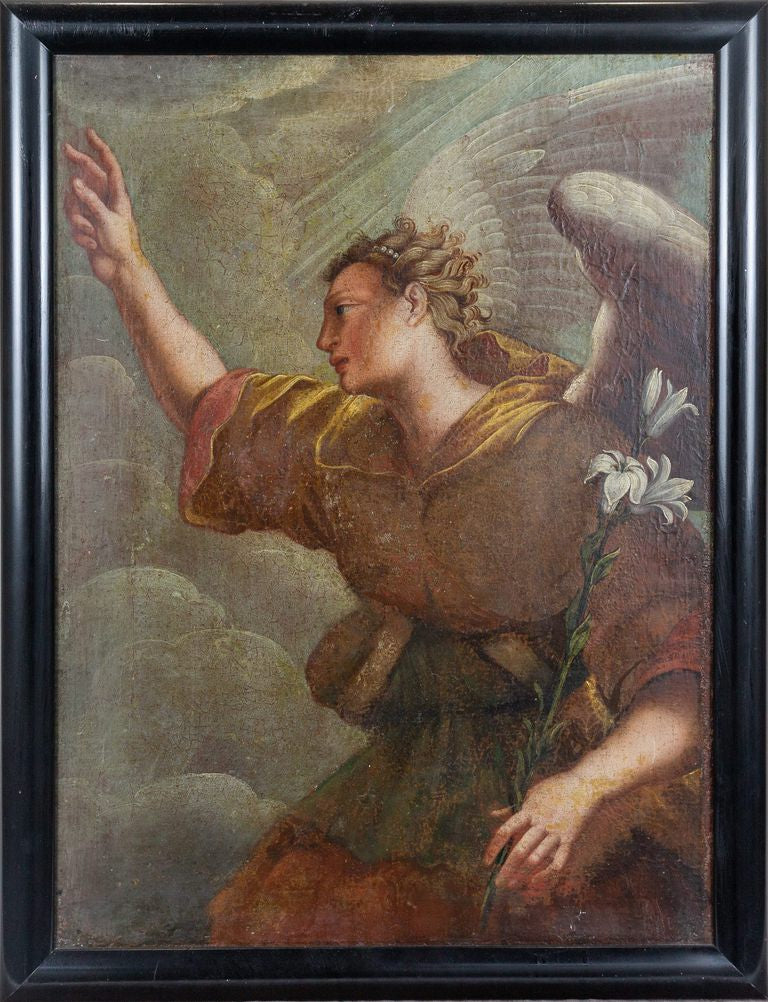 Masters of the 18th Century ''Annunciation'' Original Oil Painting