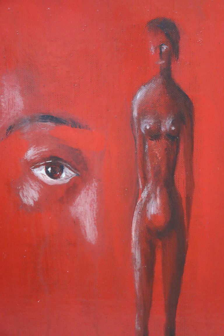 Jacques Coryn 'Standing nude with eye'