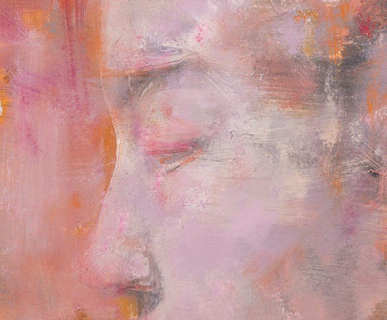 Original Signed Chinese Abstract Portrait by Jianjian Xing