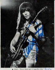 Andy Scott Signed 5x4 Vintage Black & White Newspaper Photo – Sweet Guitarist