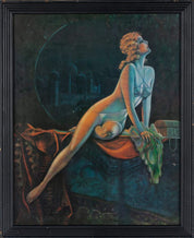 Vintage Framed Art Pin-Up Girl Print