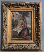 18th Century Oil Painting  Saint Anthony of Pauda with the Child