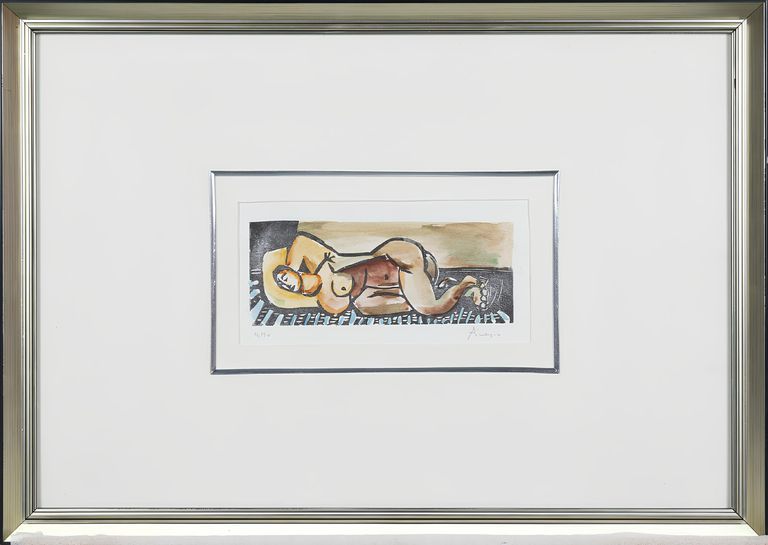 (After) Pablo Picasso, 'Woman Sleeping' - Signed Linocut Print