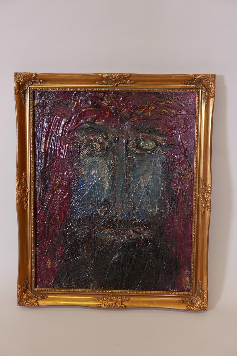 Modern Abstract Impasto Oil Painting - "Study of Christ"