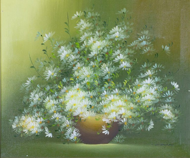 Mid-Century Floral Painting