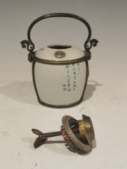 19th Century Vietnamese Porcelain Water Pipe with "Tho" (Longevity) Characters and Plum Blossom Motif