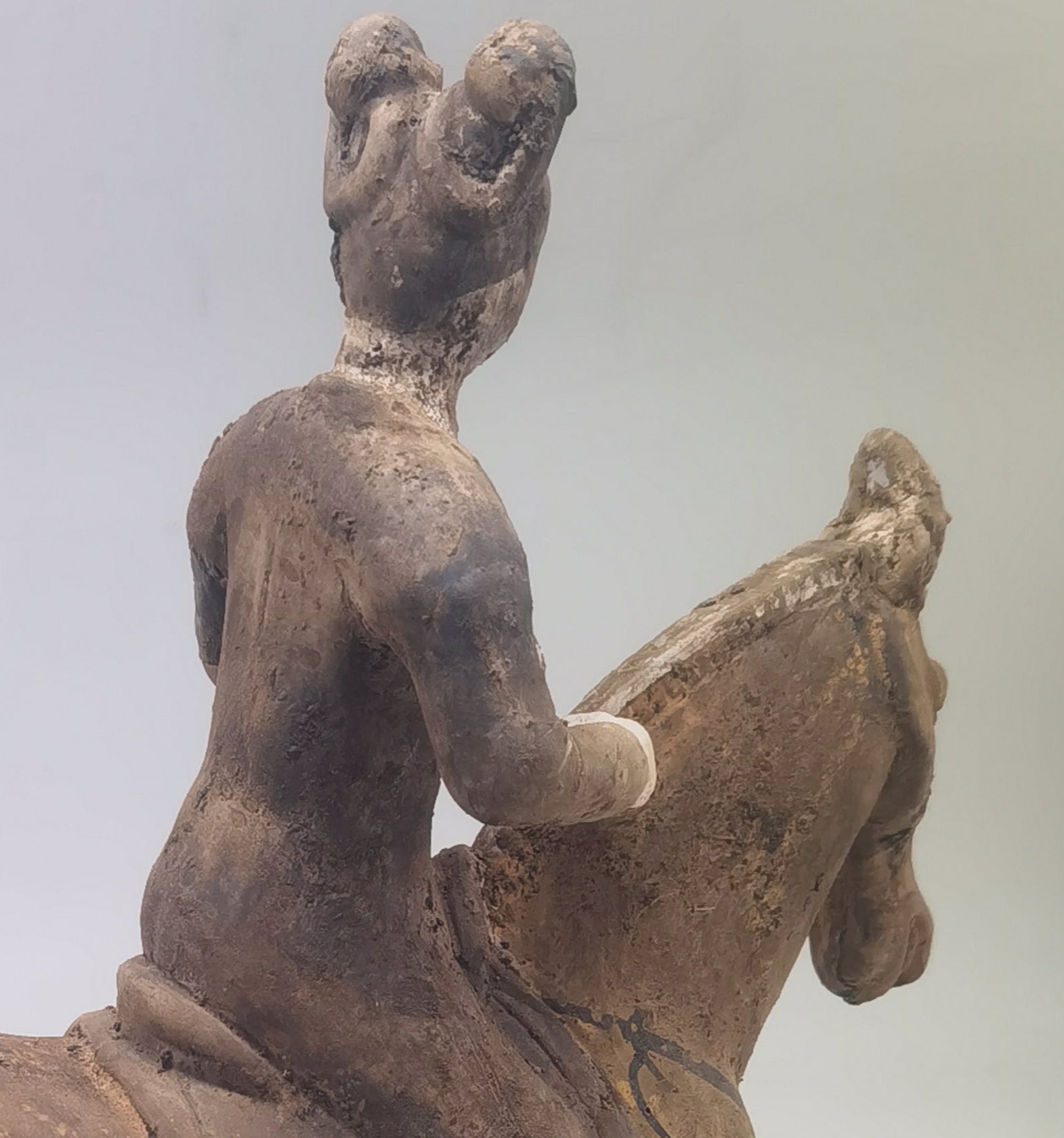 Chinese Tang Dynasty Horsewoman Pottery Terracotta Figure