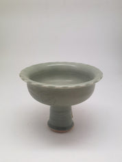 Longquan Celadon "Bamboo" Barb Handle Cup, Yuan to Early Ming