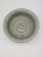 Longquan Celadon "Bamboo" Barb Handle Cup, Yuan to Early Ming