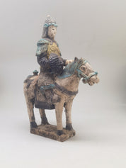 Ming Dynasty Moulded Terracotta Figure of a Male Rider on Horseback