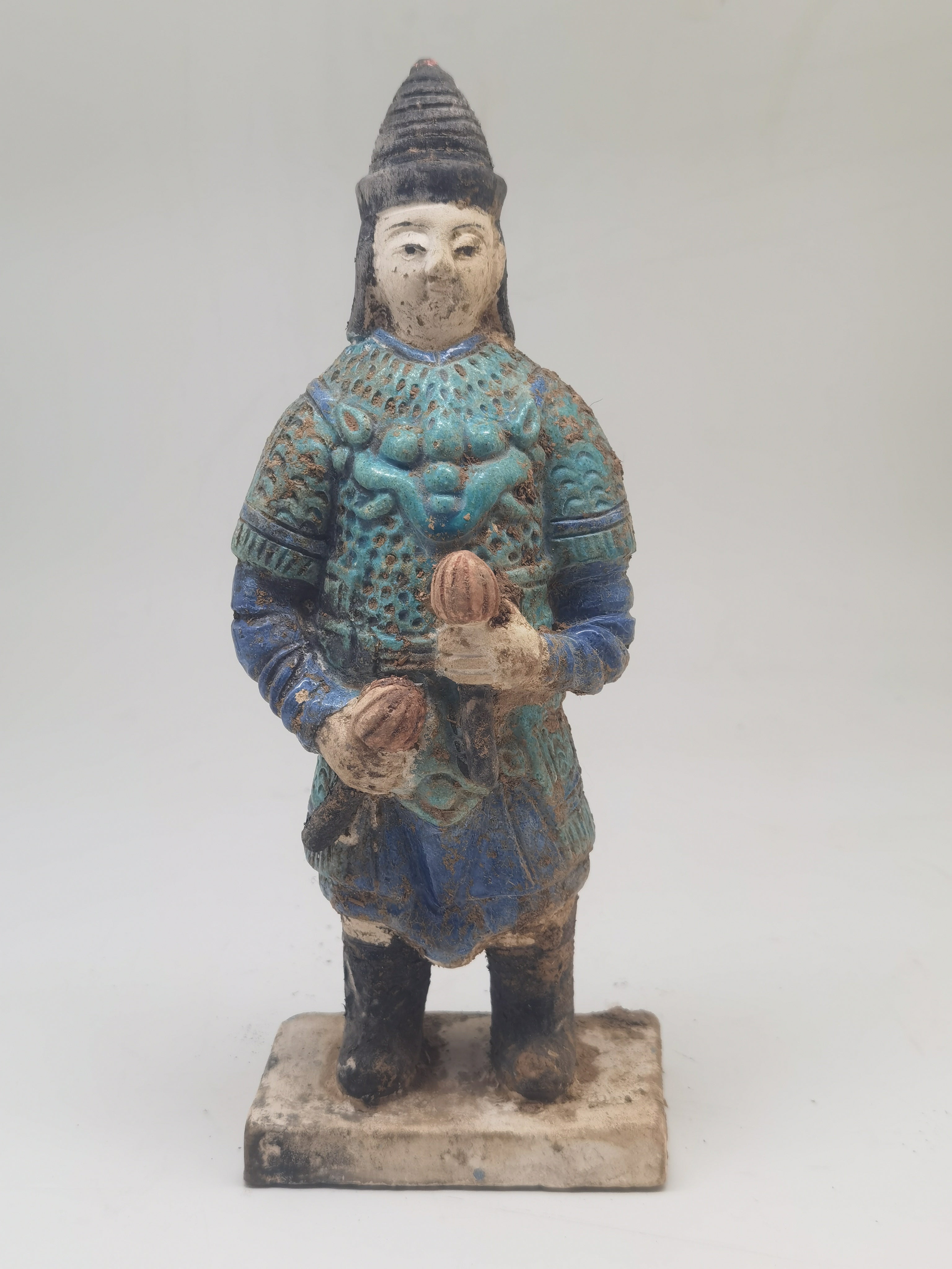 Ming Dynasty Glazed Terracotta Standing Warrior