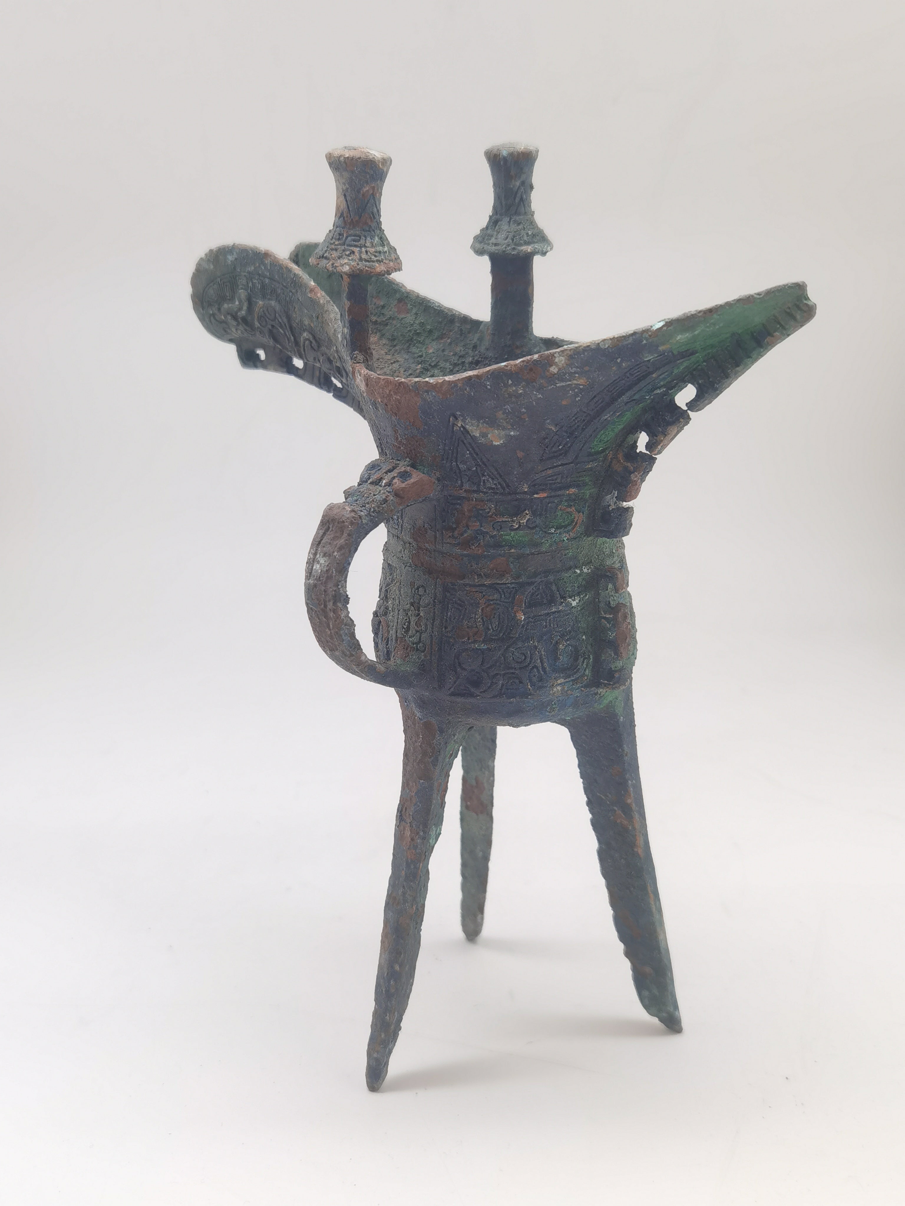 Chinese Archaic Style Jue Bronze Libation Vessel