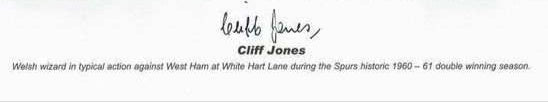 Cliff Jones Signed Black & White Print – 1960/61 Double-Winning Season