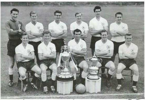 Cliff Jones, Bobby Smith & Dave Mackay Signed 16x12 inch Tottenham Hotspur 1960/61 League &amp; FA Cup Winners Print