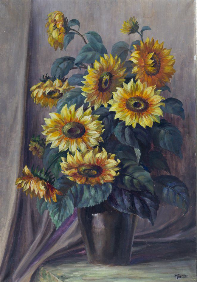 Frieda Mürdter "Still life with sunflowers"