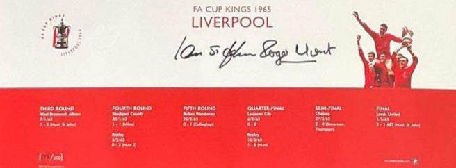 Ian St John and Roger Hunt Signed 22x16 FA Cup Kings 1965 Liverpool Print